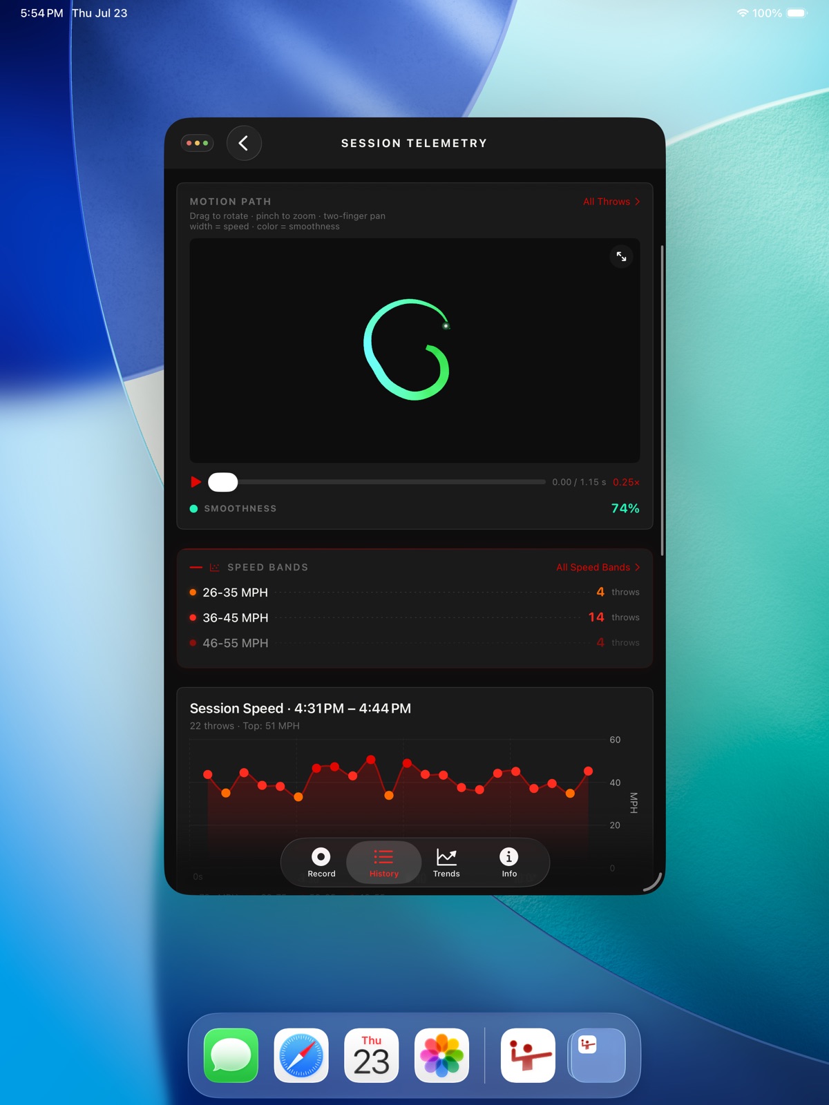 Arm Speed Motion Analyzer ipad screenshot 4