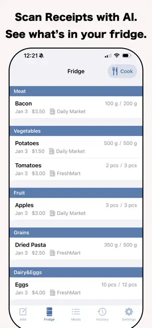 Fridge Inventory & AI Scan screenshot 1