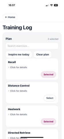 Dog Training - Plan & Log Screenshot 3 of 9