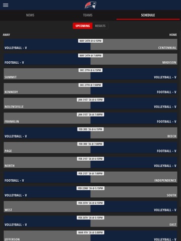 Homewood Athletics iPad screenshot