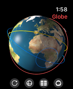 Captura de tela 3D do rastreador em tempo real da ISS