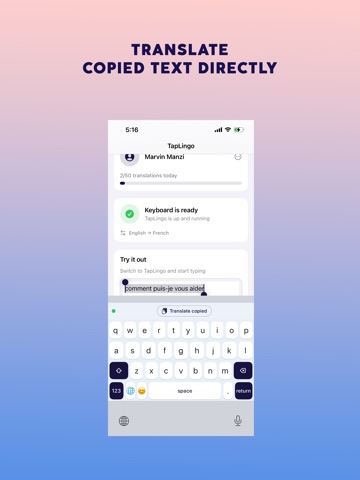 TapLingo: Type, Translate, Tap iPad screenshot