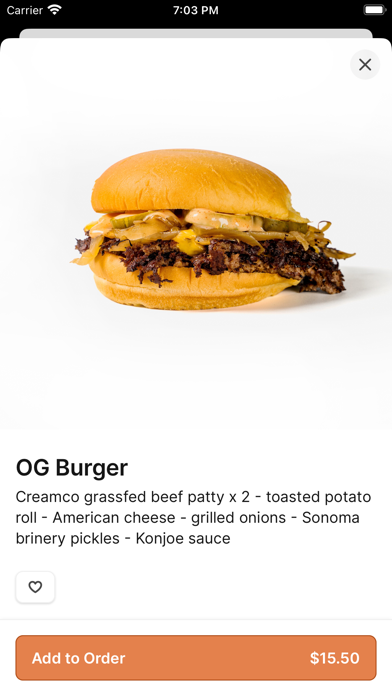 Konjoe Burger iPhone screenshot 3 - Food & Drink app