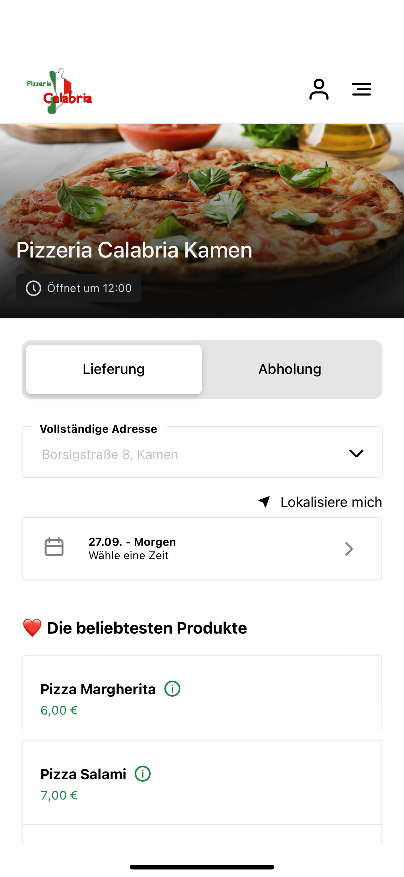 Pizzeria Calabria Liefersevice screenshot 3