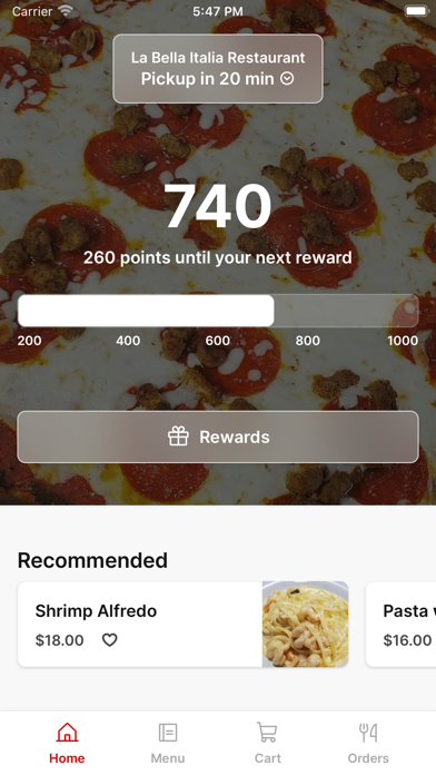 La Bella Italia Restaurant Screenshot