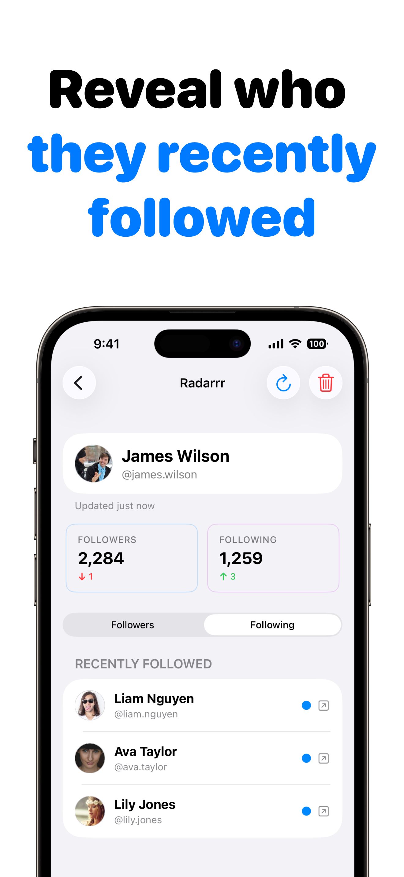 Recent Follow Tracker: Radarrr