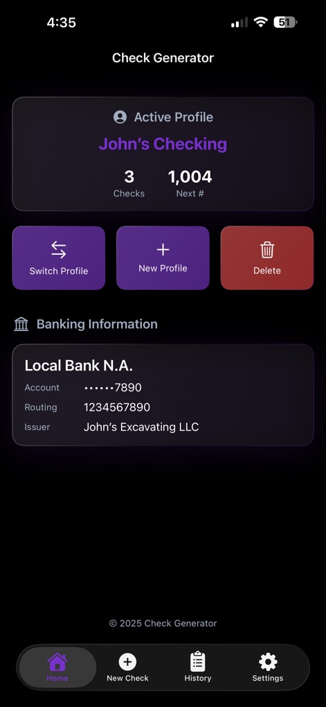 Check Generator - Business App | MWM