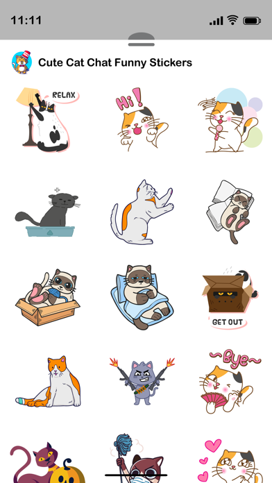 Cute Cat Chat Funny Stickers iPhone screenshot 5 - Stickers app