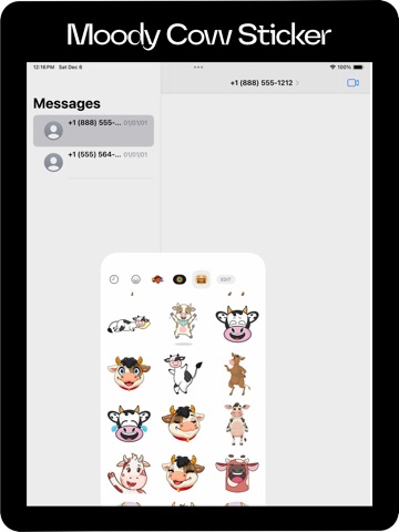 Moody Cow Stickers iPad screenshot