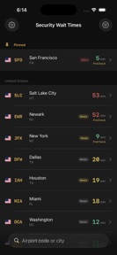 Kontrol: TSA Wait Times screenshot