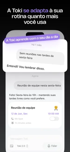 Toki: Agenda e Tarefas com IA iPhone screenshot 6