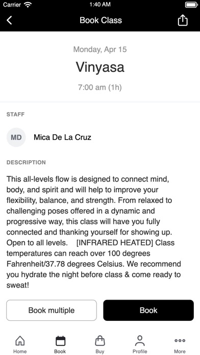 Mimi Yoga Studio Screenshot