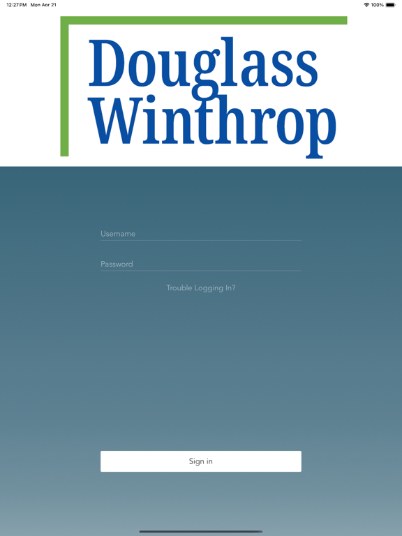 Douglass Winthrop Portal iPad screenshot 1 - Finance app