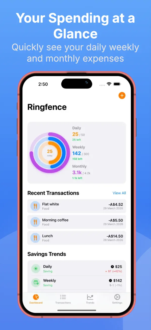Screenshot #1 pour Ringfence: Financial Fitness