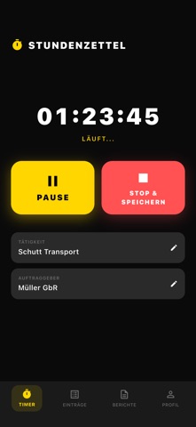 Stundenzettel für Handwerker screenshot