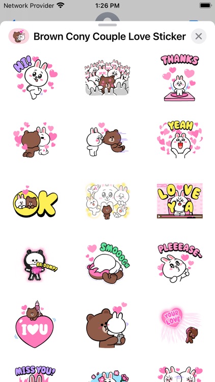 Brown Cony Couple Love Sticker screenshot-6