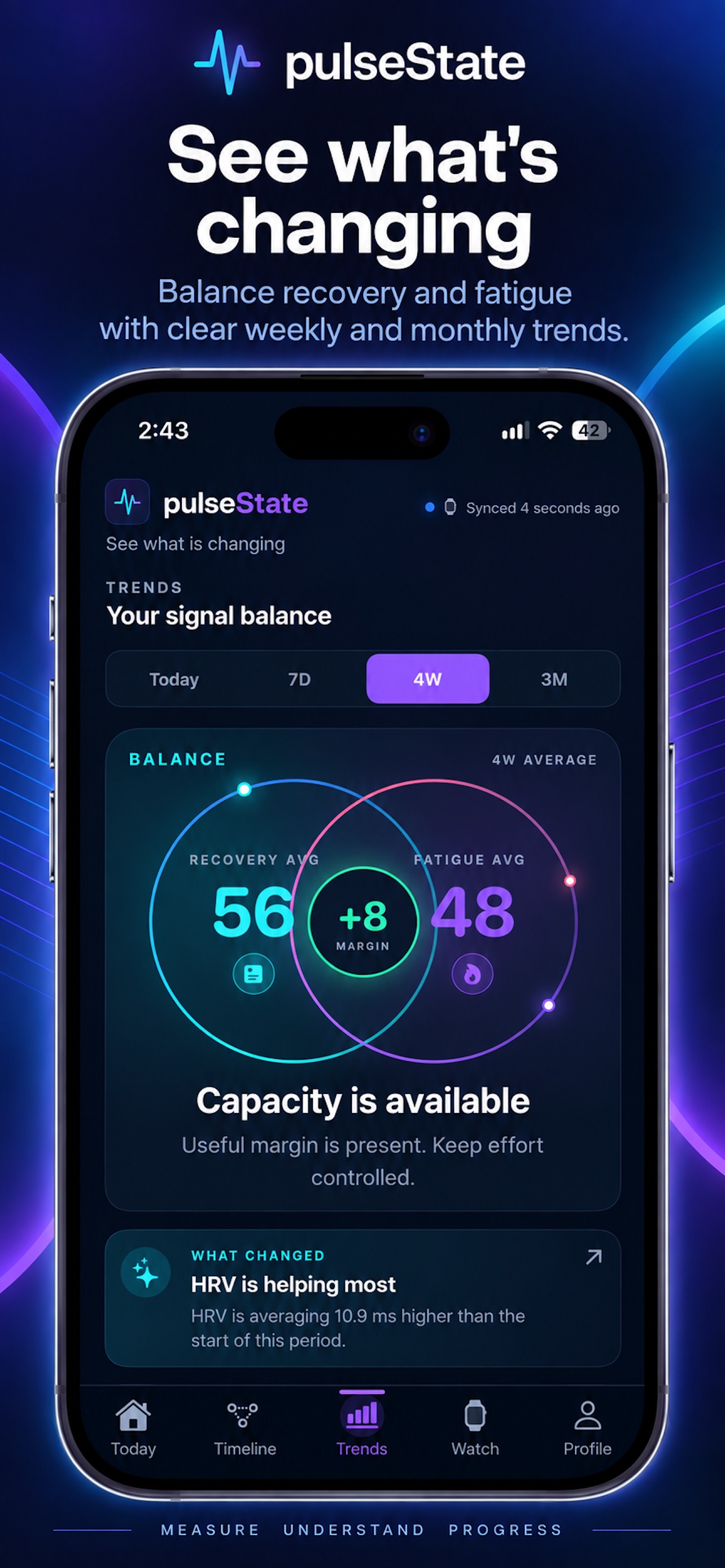 Screenshot 5 of PulseState: Recovery & HRV