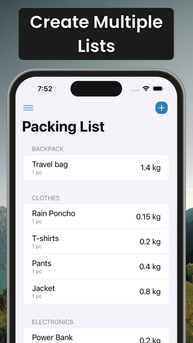 Light Packing List Screenshot
