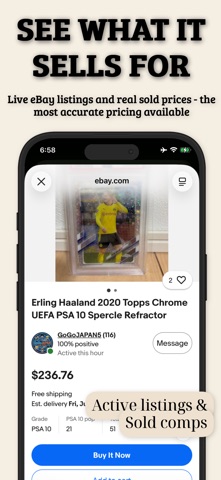 Sports Card Scanner: SlabID iPhone screenshot
