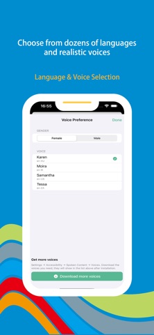 Wonder Voice - Text To Speak iPhone screenshot