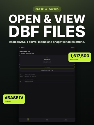 DBF Viewer iPad screenshot