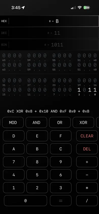 BinaryHexCalc screenshot 1