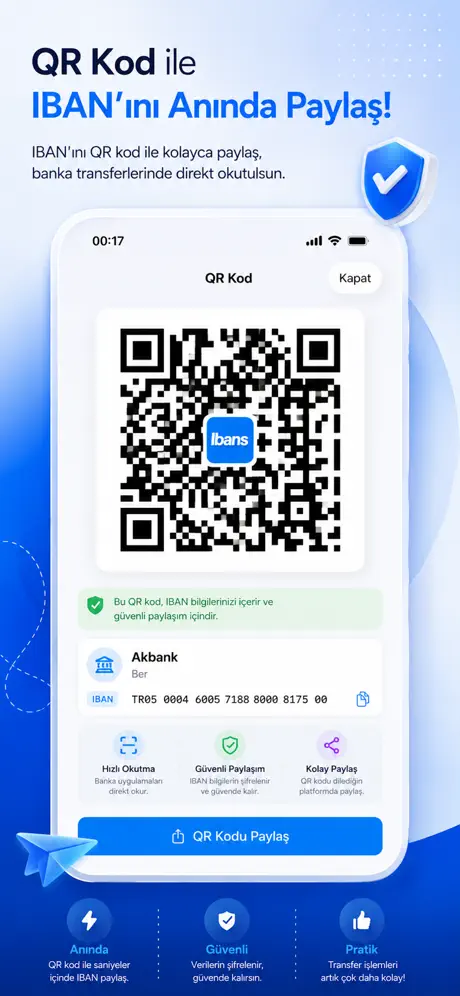 Ibans – QR ile IBAN Paylaş‑App screenshot 3