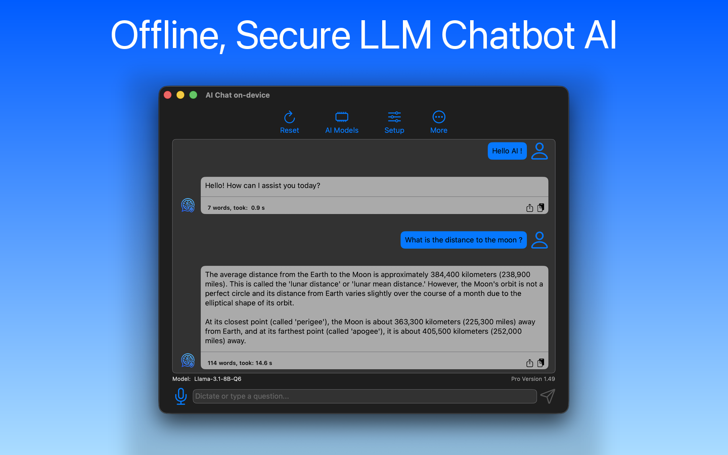 Offline, Secure LLM Chatbot AI