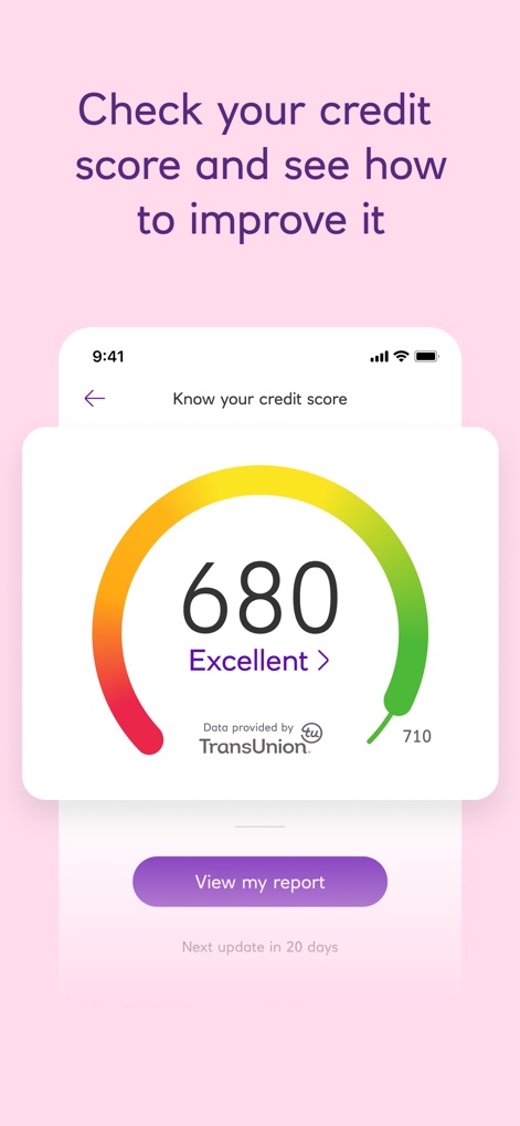 NatWest Mobile Banking - Les utilisateurs bénéficient d'un aperçu complet de leur score de crédit, affiché via une jauge intuitive avec la mention "Excellent", et peuvent accéder à un rapport détaillé.