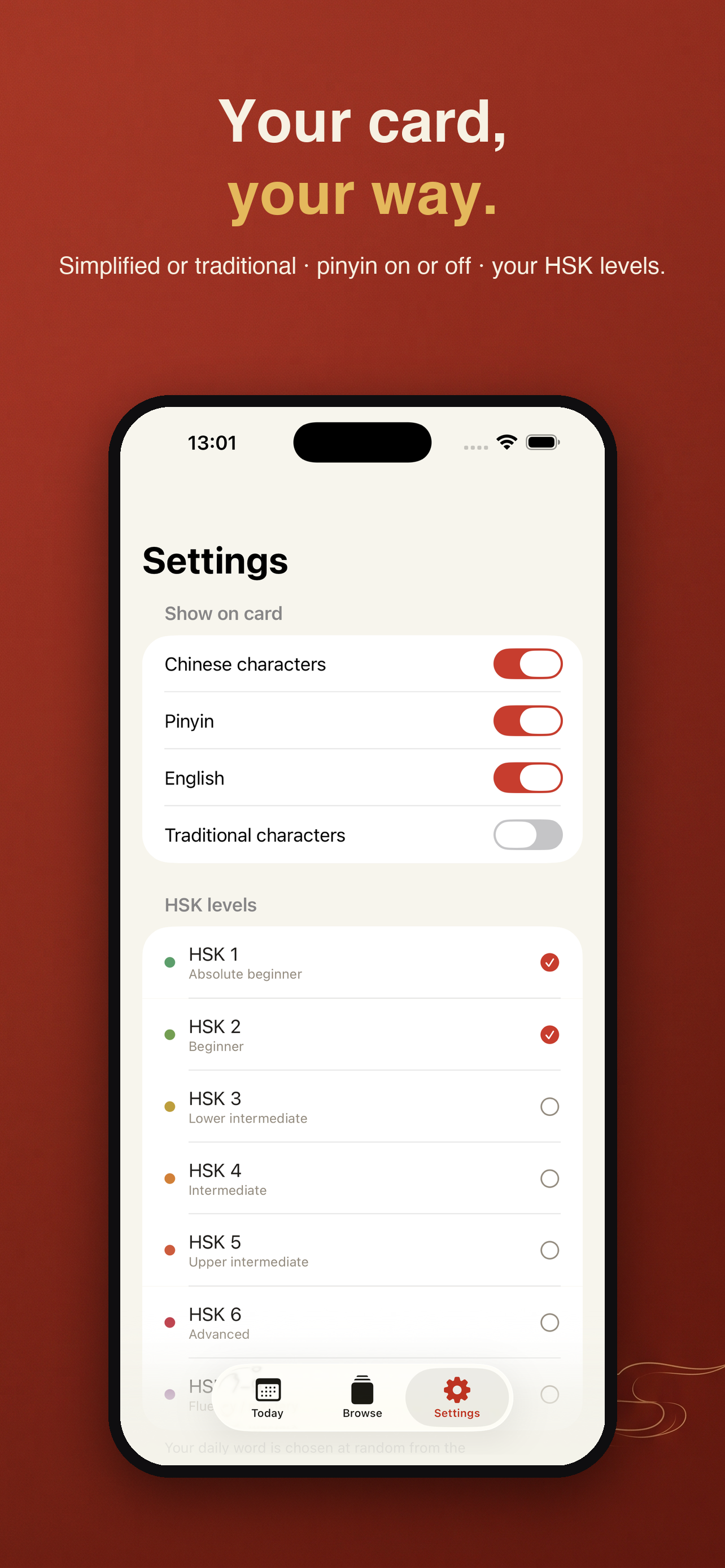 Daily Chinese: HSK Lockscreen screenshot 5