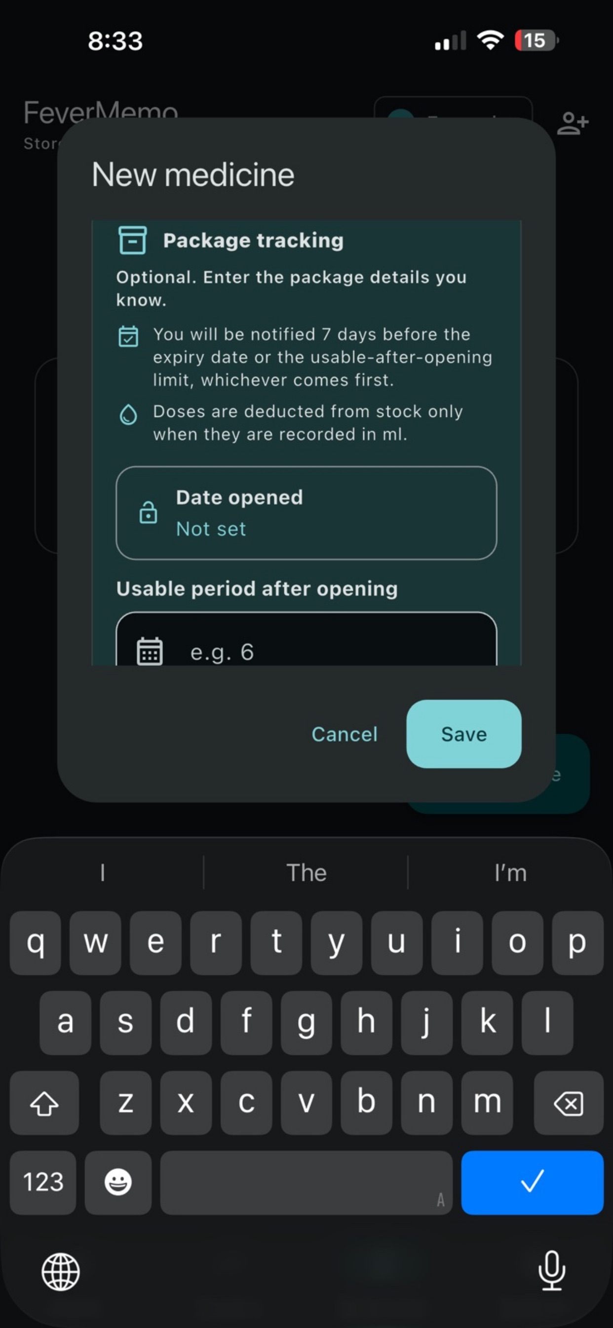 Screenshot 3 of FeverMemo: Child Health Log