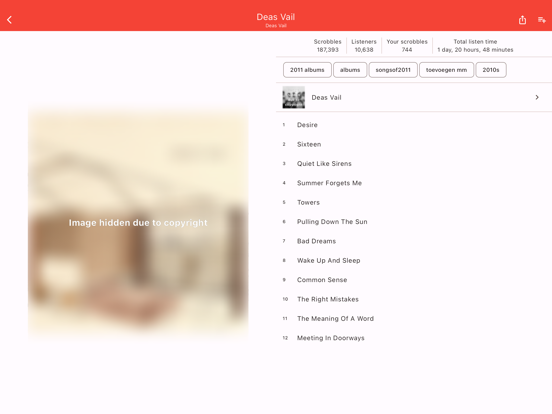 Finale for Last.fm iPad screenshot 8 - Music app