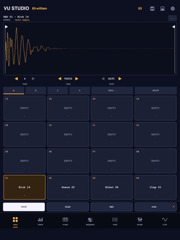 VU Studio iPad screenshot