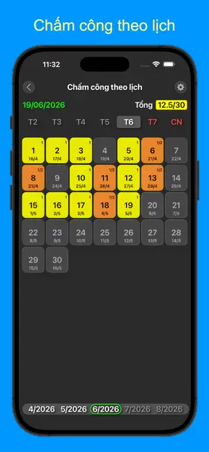 Bảng chấm công (Pro) iPhone screenshot 5