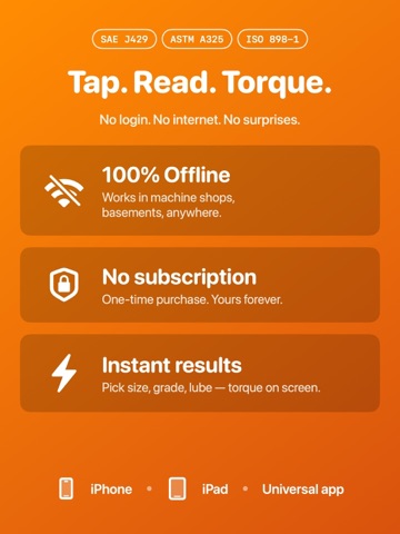 Bolt Torque Spec Calc iPad screenshot