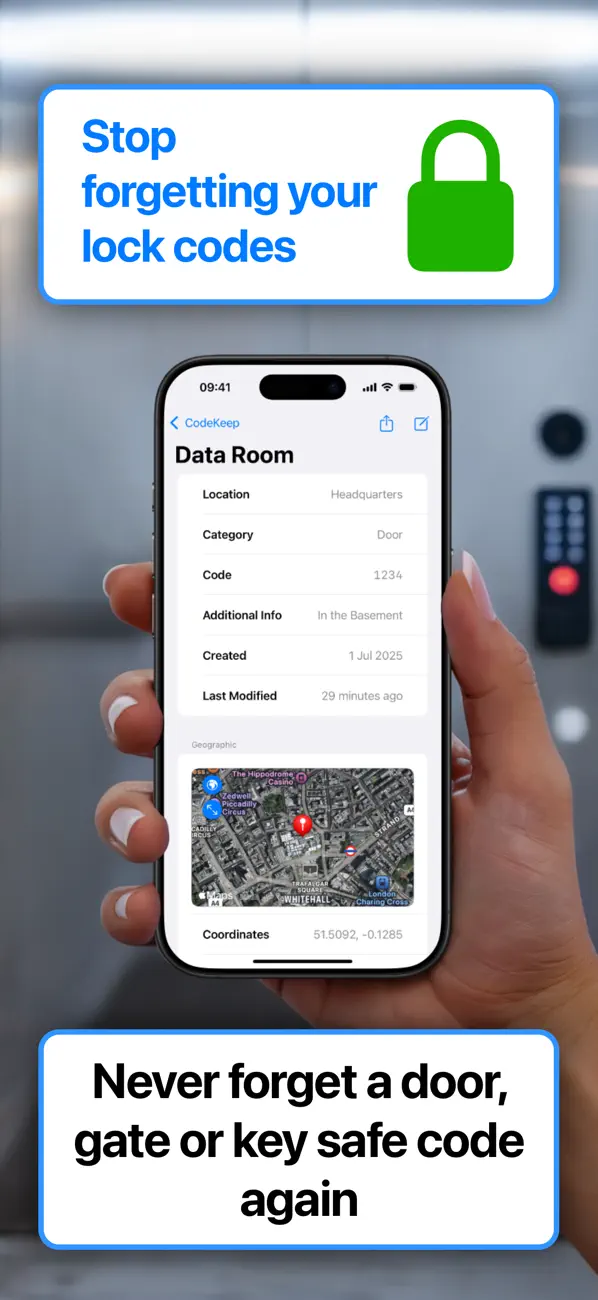 #1. CodeKeep: Secure Lock Codes (iOS) Ved: Matthew Bryce