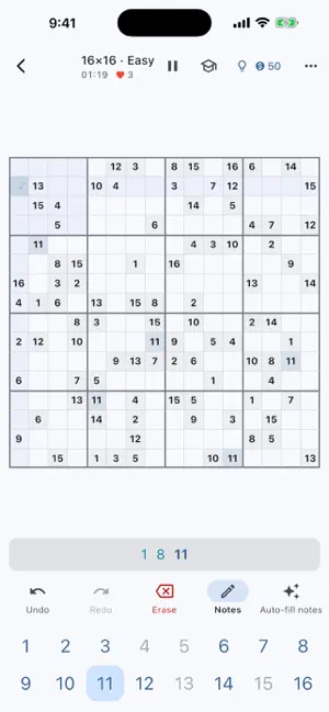 Sudoku XL: 16x16 Puzzles screenshot 2