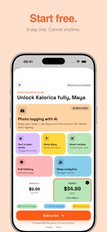 AI Calorie Tracker - Kalorica iPhone screenshot