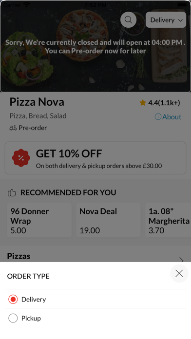 Pizza Nova Wheatley Hill Screenshot