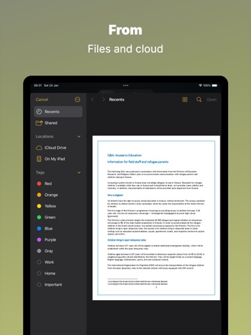 Print PDF, Photos & Documents iPad screenshot