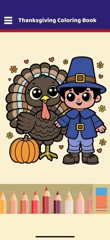 Thanksgiving Coloring Book iPhone screenshot
