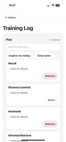 Hundetræning - Plan & Log Screenshot 2 of 9