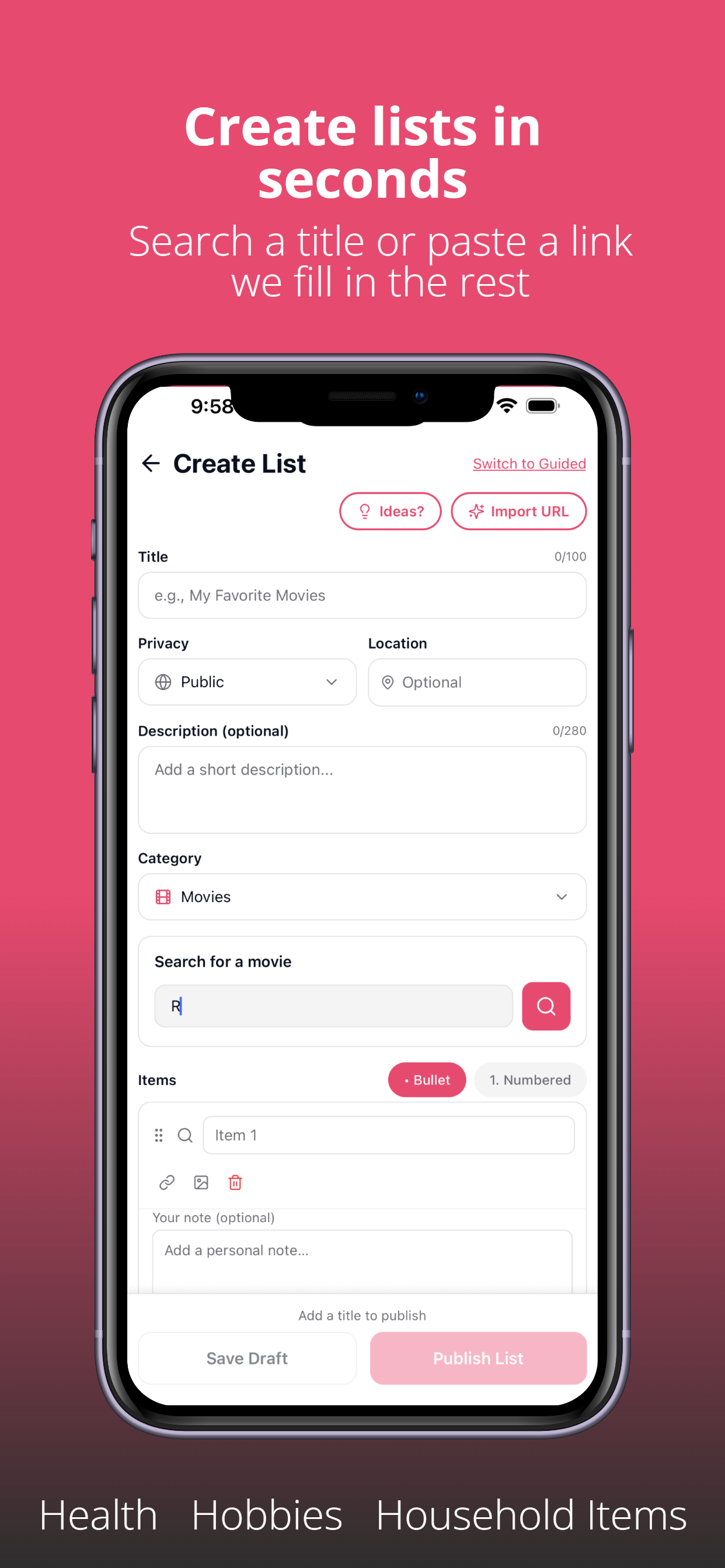fav.ing - a social list app screenshot 6