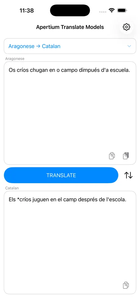 Apertium Translator screenshot 4