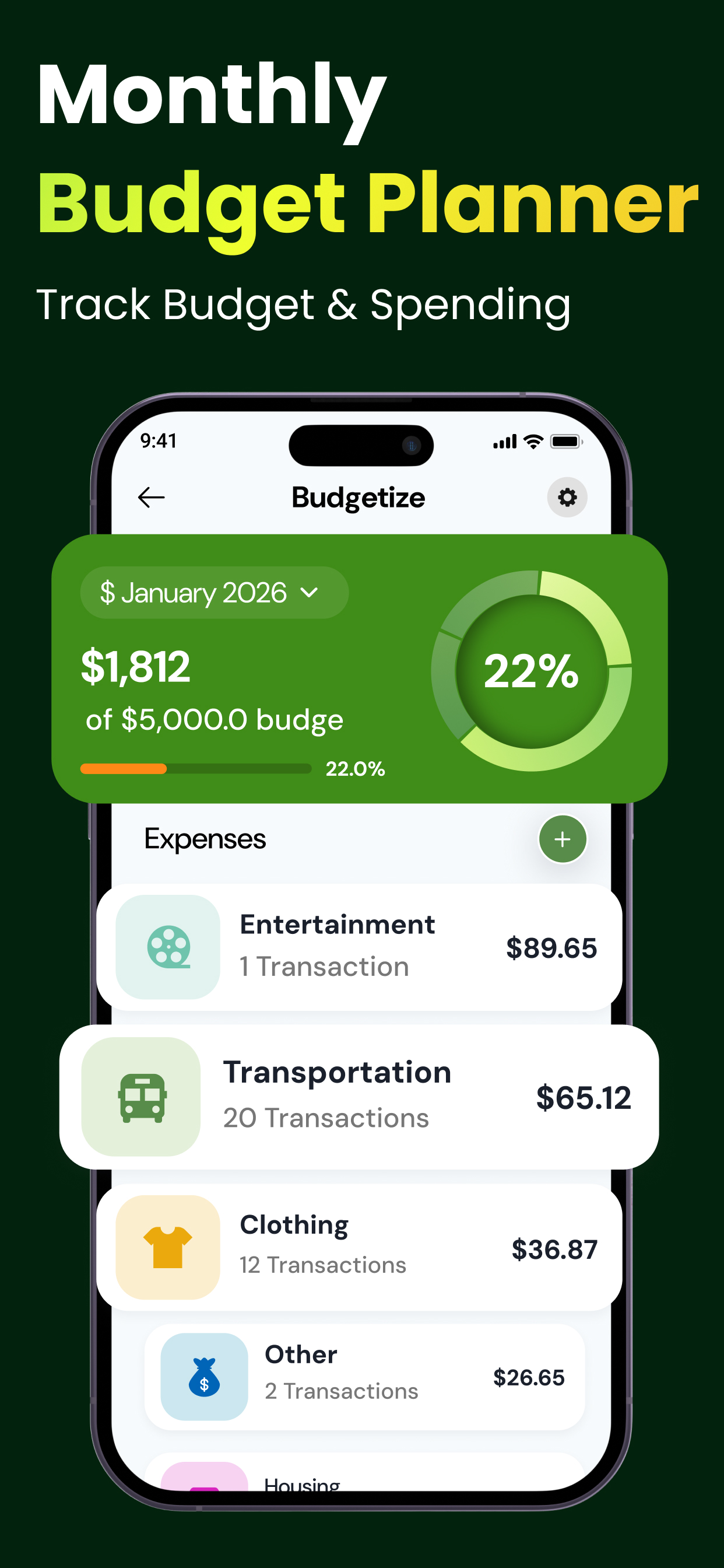 Budget Planner: Track Spending