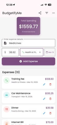 BudgetifyMe screenshot