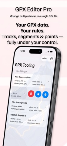 GPX Editor Pro iPhone screenshot