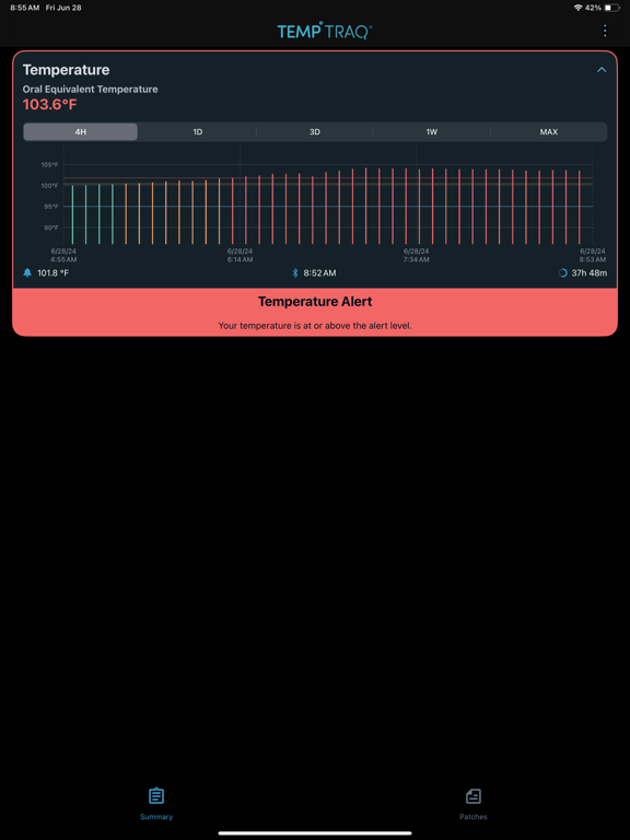 TempTraq Patient iPad screenshot 4 - Medical app