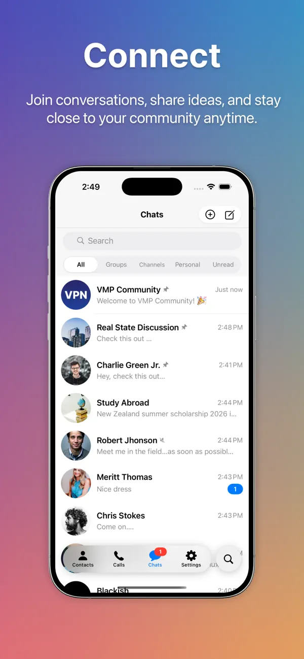 Screenshot #1 pour VMP Messenger: Meilleur Chat