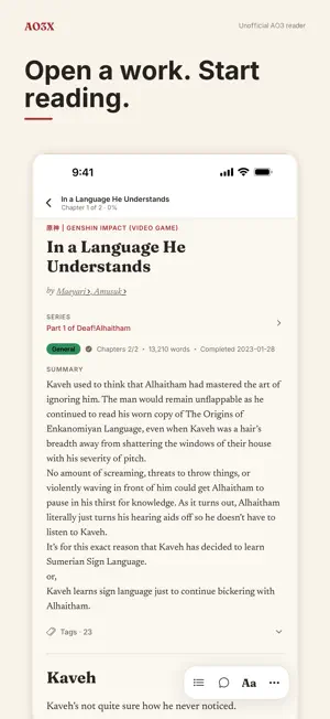 AO3X: AO3 Unofficial Reader screenshot 2